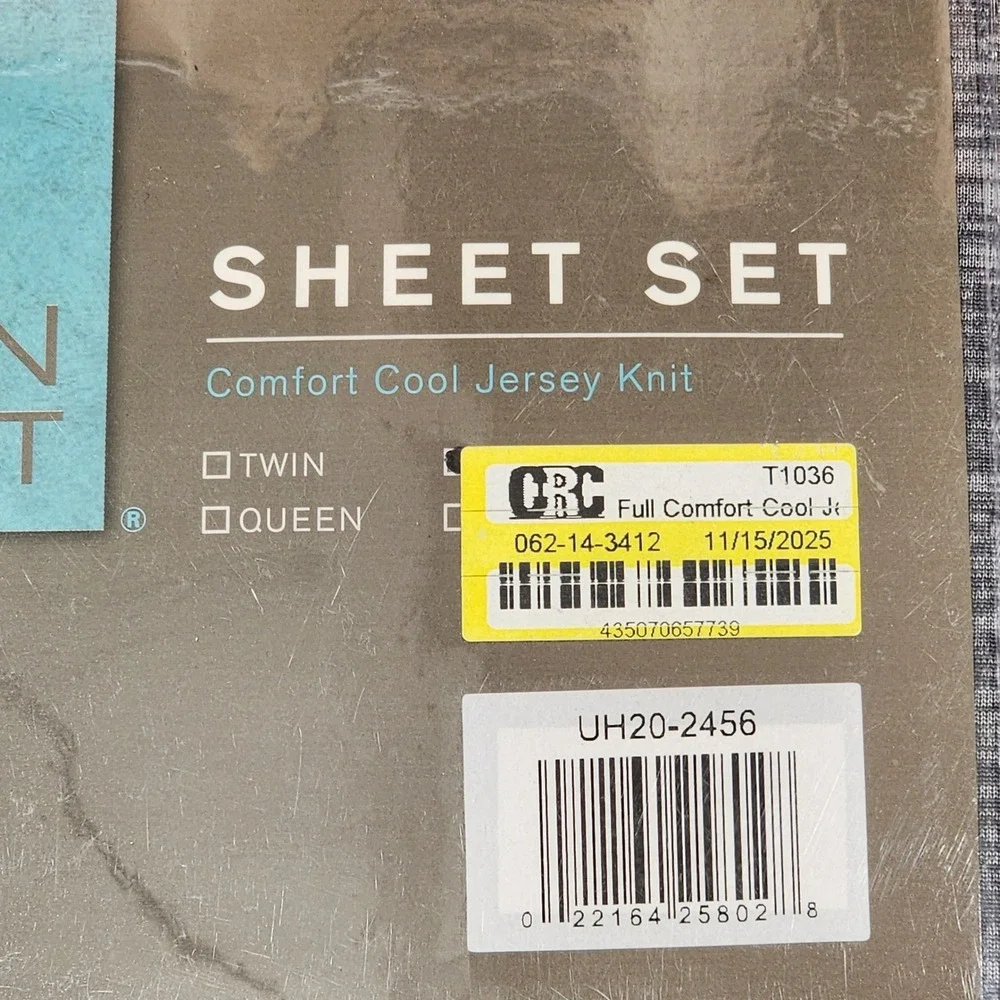 Urban Habitat Comfort Cool Jersey Knit Full Sheet Set Heather Grey‎